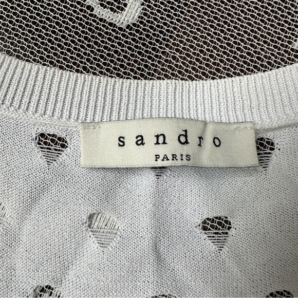 Sandro Paris White Cardigan Sz 2 - Picture 10 of 15